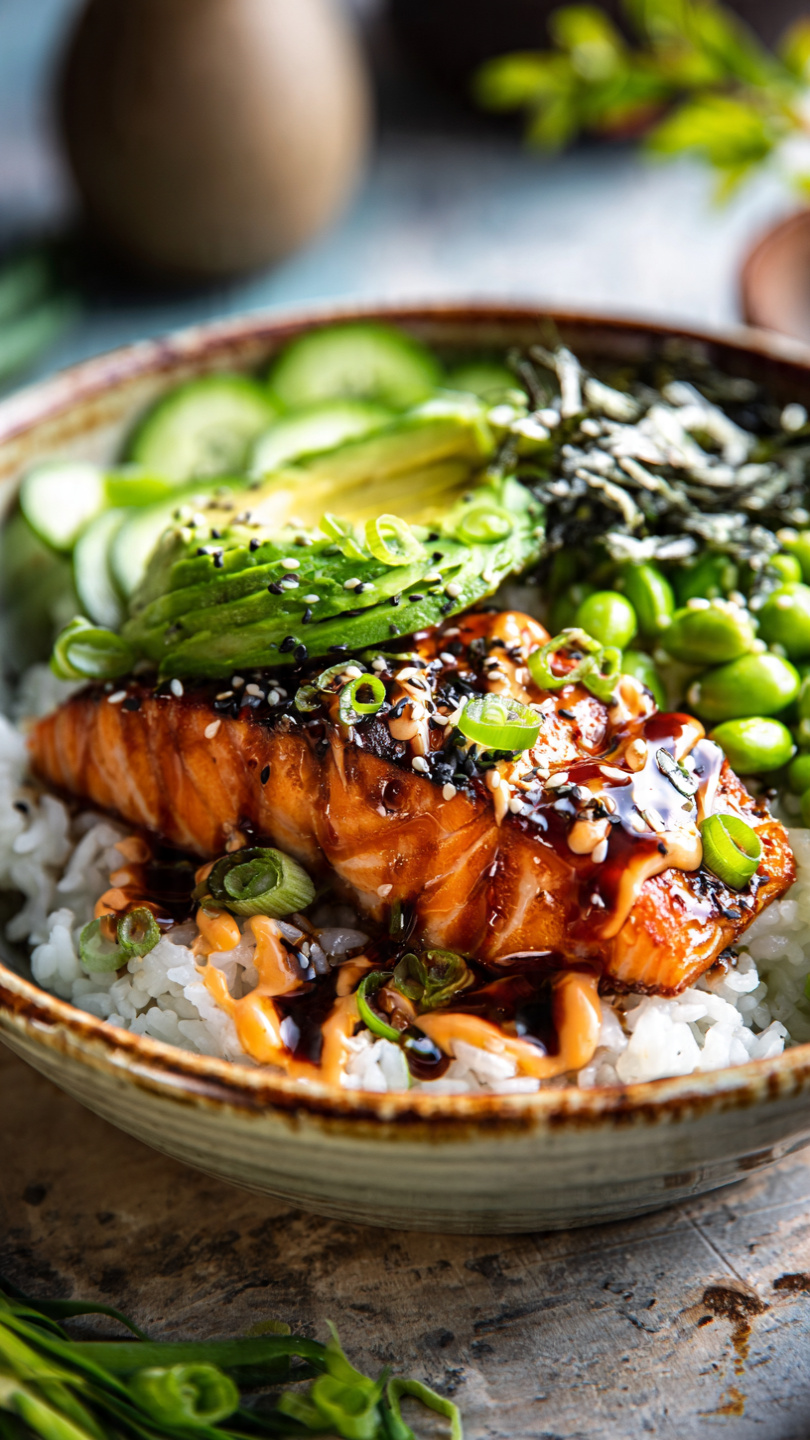 Teriyaki Salmon Rice Bowl